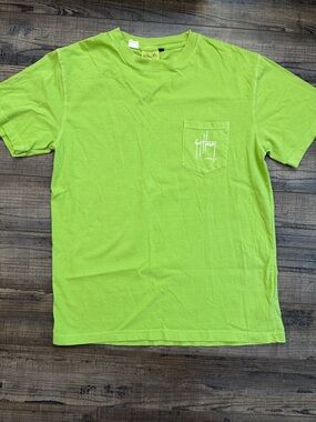 Guy Harvey Neon Green Short Sleeve Pocket Tee